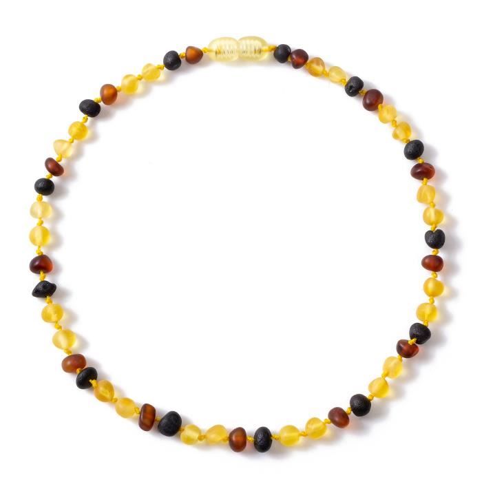 collier d ambre bebe(Multicolor Raw) - 3 Taille(28cm & 33cm & 35cm) - Forfait simple