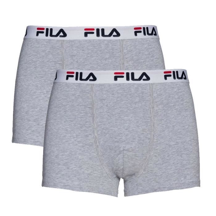 Fila - Lot de 2 Boxers FILA Homme en Coton Gris - (S - Multicouleur)
