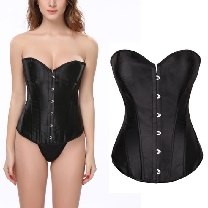 Femmes Lady Vintage taille serre-taille Shapewear Overbust Corset désossé à lacets TOP DE COMPRESSION - T-SHIRT DE COMPRESSION