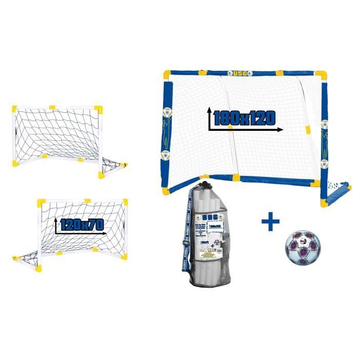 CDTS But de Foot 2 en 1 avec Filet + Ballon de Foot Taille 5 - Cage de foot 120 x 70 cm
