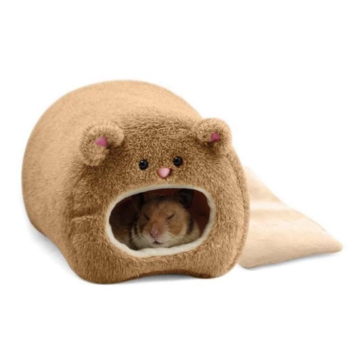 Cage suspendue chaude d'hiver pour les Rats et le Hamster Hamac mignon maison d'ours avec tapis de lit pour les petits animaux a