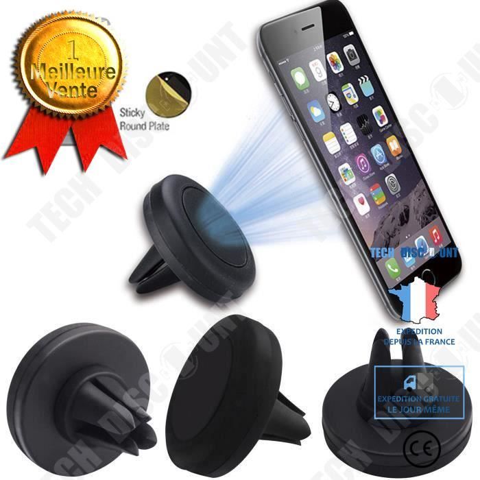 TD® Support Téléphone magnétique Universel pour voiture-Compatible iPhone/Samsung /Stable et Pratique/Fixation forte et magnétique