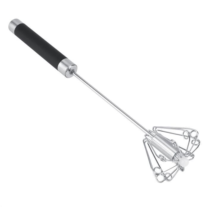 Batteur d'oeufs rotatif, batteur manuel durable antirouille d'acier inoxydable pour des ustensiles de cuisine de cuisine à la