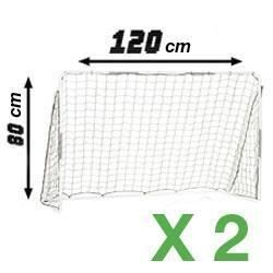 Lot de 2 cages de foot 120 x 80 cm