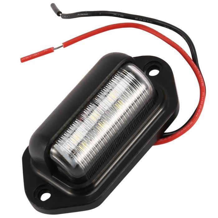 2 Feux De Plaque D'Immatriculation LED - Pour Remorques, Camping-Cars, Noirs, 4 LEDs Par Feu