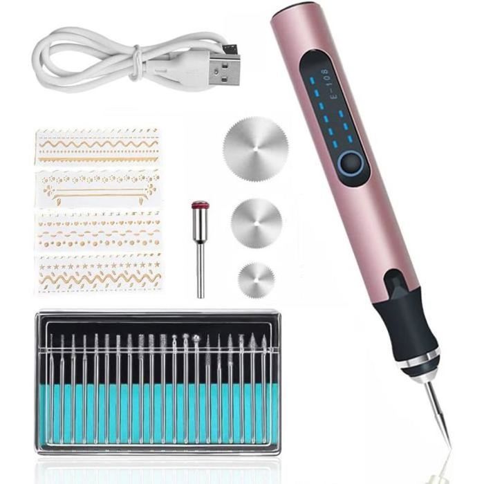Outil De Gravure Rotatif Sans Fil – Portable, électrique, Couleur Argent, Pour DIY