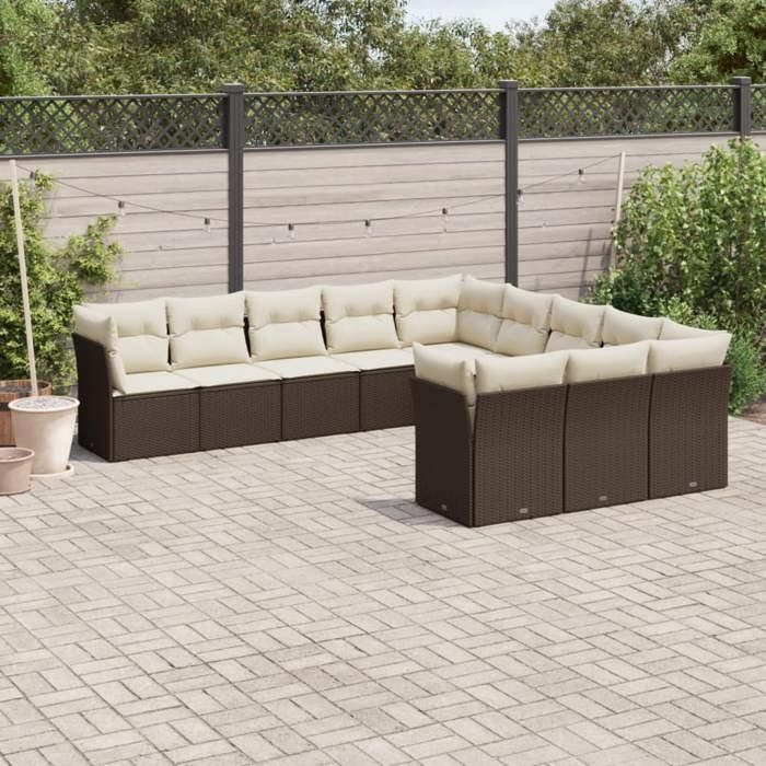 VIDAXL Ensemble Salon de Jardin 11 pcs - vue 6