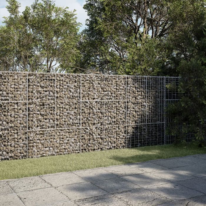 vidaXL Panier gabion avec couvercle 300x50x150 cm fer galvanisé mur en gabion mur de soutènement en gabion clôture en 3295156