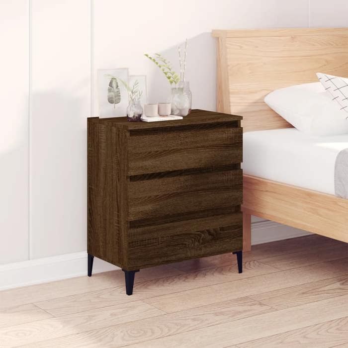SALE 2025Meuble bas bahut vaisselier - Buffet - Chêne marron - 60x35x70 cm - bois dingénierie 20 Kg 8760