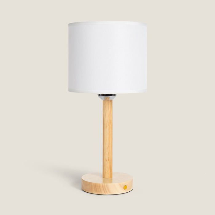 Lampe à Poser LED Bois 1W Portable avec Batterie USB Rechargeable Folgosa Naturel