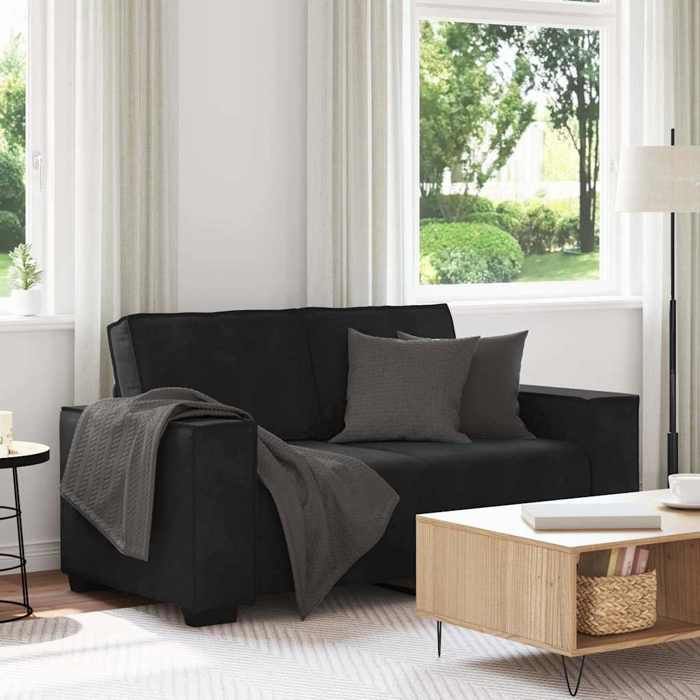 vidaXL Canapé à 2 places Noir 160x78x84 cm Velours canapé canapé deux places canapé 2 places en velours couche canapé 4105015
