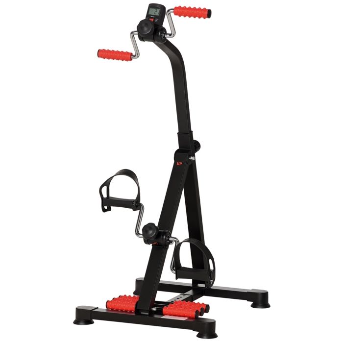 Vélo dentraînement pour la rééducation des bras et des jambes - HOMCOM - hauteur et largeur réglable - LCD - masseurs - noir