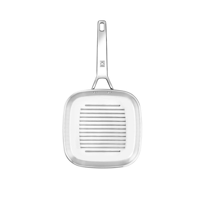 Grill strié en acier inoxydable sans revêtement antiadhésif Signature
