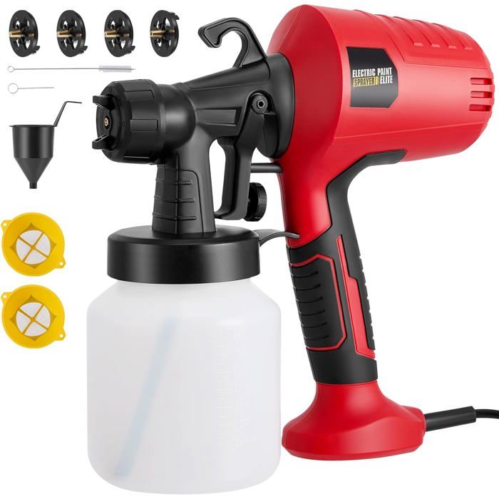 Pistolet a Peinture,500W HVLP Pistolet à Peinture Électrique,4 Buses en — free download