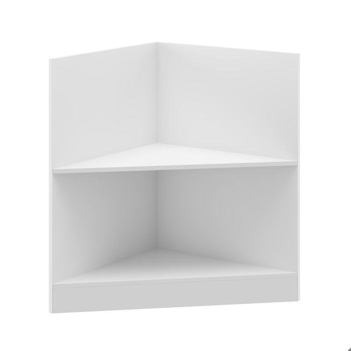 Élément Bas de Cuisine triangulaire Meuble de Cuisine Modulaire avec Étagères 60 x 60 x 81.5 cm Blanc