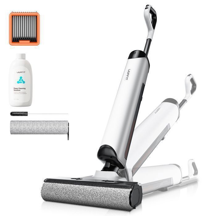 UWANT D500 Aspirateur Laveur 3-en-1 Sans Fil - Séchage 65°C - 180° Flat -Anti-Cheveux - LED - Désodorisation des réservoirs - Uwant