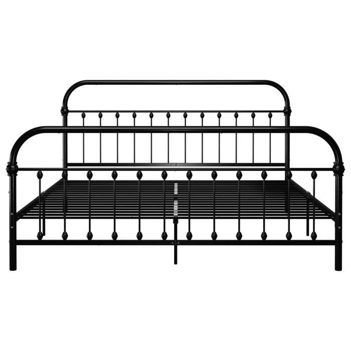 Noir 180 x 200 cm - Lit métal - stables et durable - Cadre de lit - matelas non inclus - avec tête de lit noir 180x200 cm