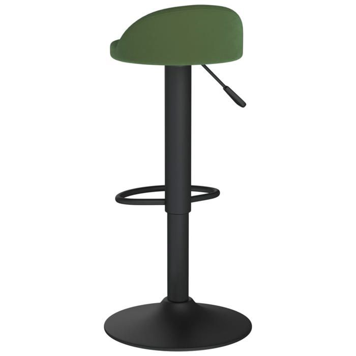 Tabouret HAUTE(1 PLACES) - SOLDES Février - Meuble de bar moderne - Vert foncé Velours 36x38x(72-94)cm_6207761