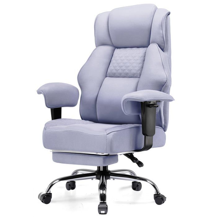 Chaise gaming ergonomique - GTPLAYER - Fauteuil pivotant - Tissu premium - Assise extra-large - Repose-pieds réglable
