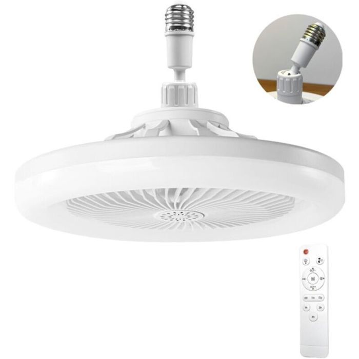 Ventilateur de plafond avec lumière - PZCC - Télécommande - Silencieux - Blanc - Luminosité 1200 lumens - Pzcc