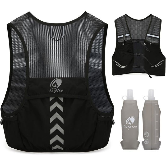 Gilet de course hydratation - Unbrand - Ultra léger 0 17 kg - 2 bouteilles 500 ml incluses