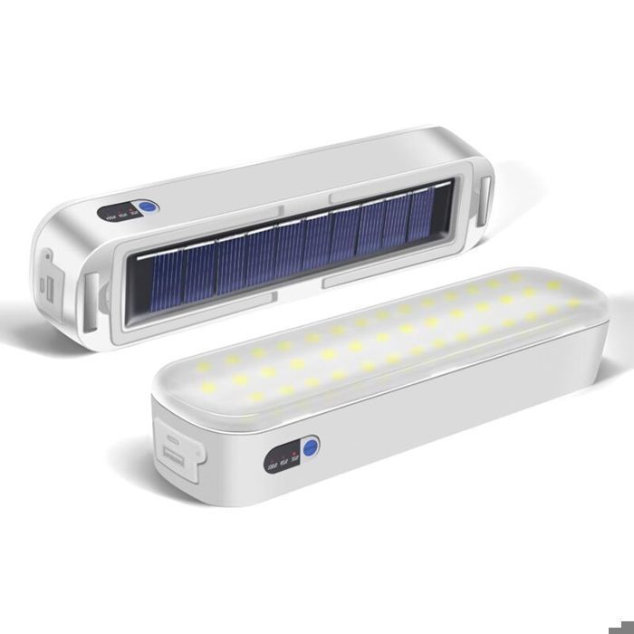 Lampe de camping solaire LED - Magnétique et suspendue - Rechargeable USB-C et solaire - Batterie 3600 mAh HBCL