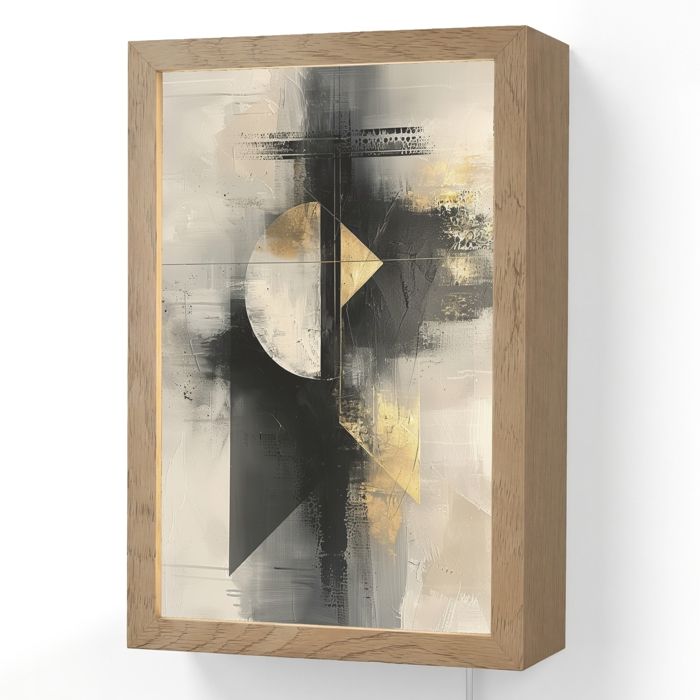 Applique Murale LED - Lampe de Chevet Murale Design - Motif Abstrait - Noir - Peinture - Moderne 20x30 cm Couleur Gris - OnlyWow