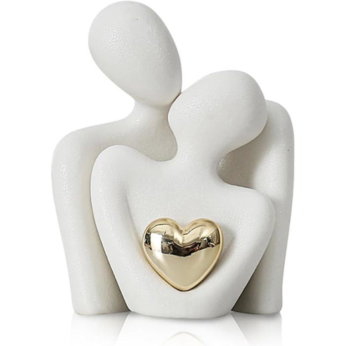 Statuette romantique de couple figurine damour en céramique blanche petits ornements pour décoration de maison sculpture