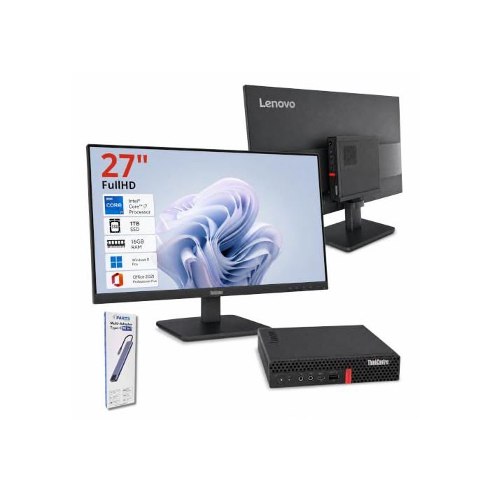 PC tout-en-un 27 Full HD reconditionné Intel Core i7-8700T 16 Go de RAM SSD 1 To Windows 11 Pro Office 2021 Wi-Fi Bluetooth