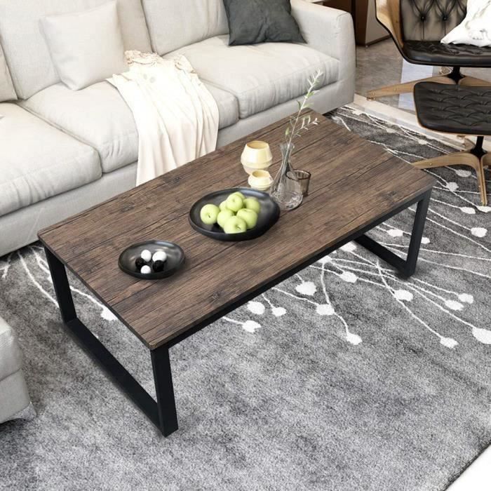 table basse marron cdiscount maison