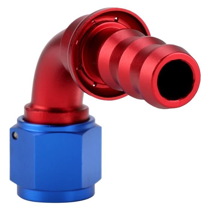 2 Raccords Pivotants 45° AN10 Noir - Pour Circuits Huile/carburant, Anodisés, Garantie 1 An