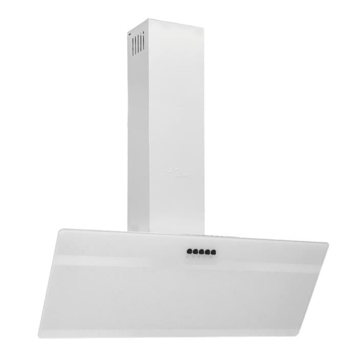 Hotte murale - AKOZON - 90 cm - Acier et verre trempé - 297 m³/h - Éclairage LED intégré