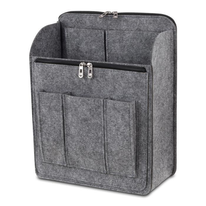D.DUO Organiseur de sac à main, organiseur de sac fourre-tout en feutre à plusieurs poches, insert de sac à main pliant pour portefeuille Organiseur pour Longchamp (Noir, Grand