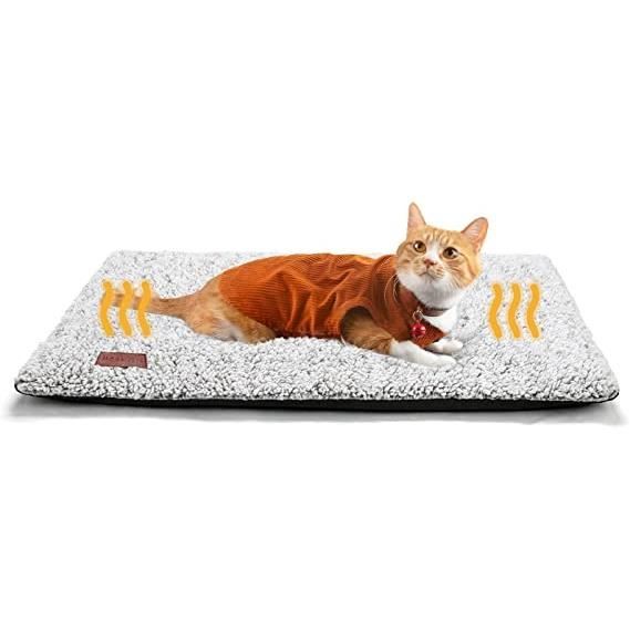 Meilleurs prix pour Coussin Auto-Chauffant Chat Tapis Couverture 74 x 48 cm Lavable Sans Crépitement Chien Thermique pour Chiots Apaisante Convient aux