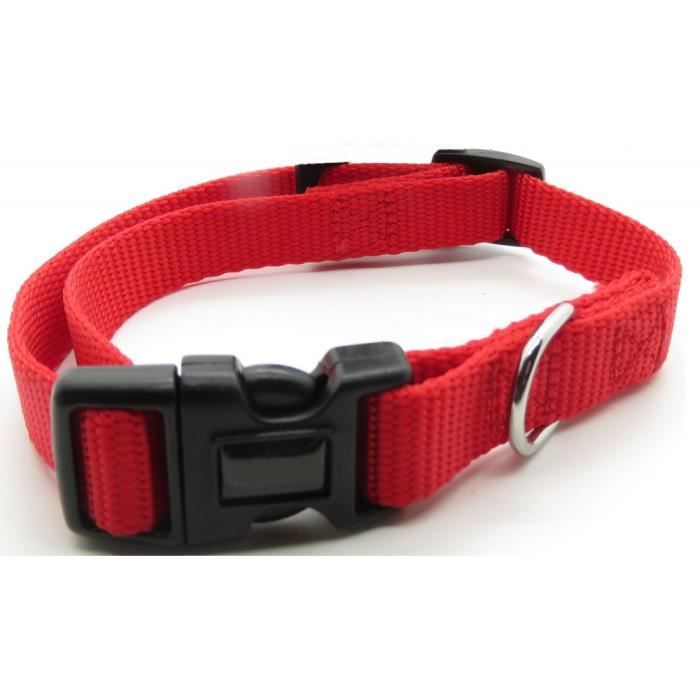 Comparer les prix de Collier nylon ANIMALLPARADISE taille 30-40 cm rouge pour chien - assorti aux laisses nylon - lavable en machine