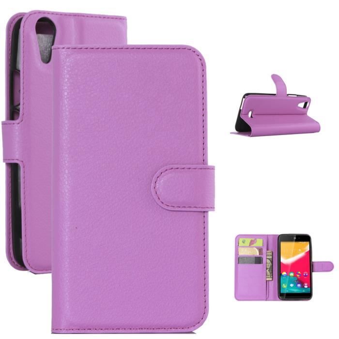 Violet Housse Wiko Rainbow Jam 4G 5.0" Retro élégant Beau Cover - Téléphonie