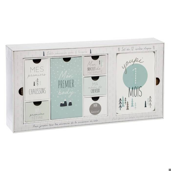 Atmosphera Coffret Naissance Avec Boite Souvenirs 6 Tiroirs Et Set De 12 Cartes Etapes Bleu Cdiscount Puericulture Eveil Bebe Atmosphera Coffret Naissance Avec Boite Souvenirs 6 Tiroirs Et Set De 12 Cartes Etapes Bleu Cdiscount Puericulture Eveil Bebe