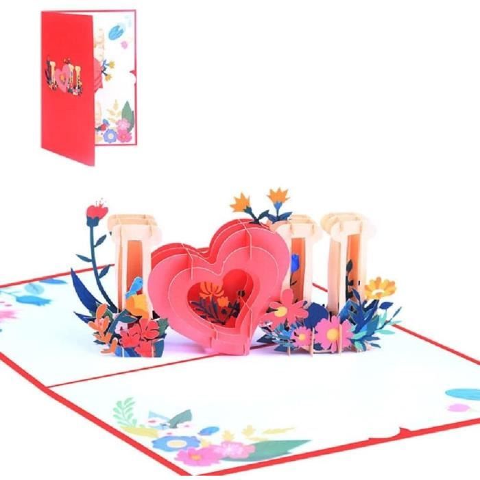 Carte De Mariage, Carte De Vœux Pop-up 3D, Carte De Mariage Dorée Pailletée, Cartes De