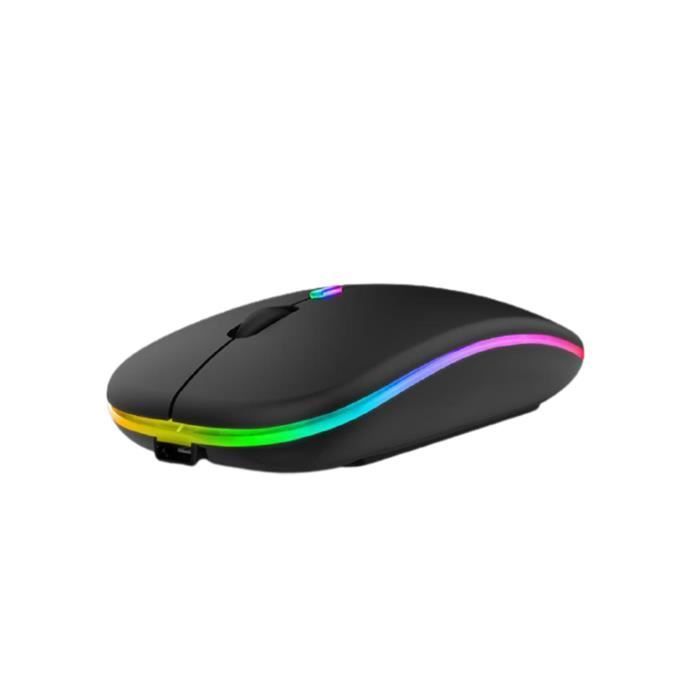 Souris Bluetooth double mode rechargeable souris lumineuse sans fil silencieuse