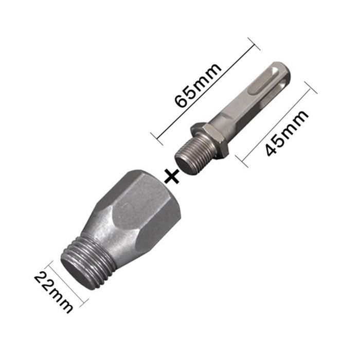 Adaptateur M22 Pour Marteau électrique - Compatible SDS Plus Et Tige Carrée - Pour Percer Avec Forets Diamant Jusqu'à 63 Mm
