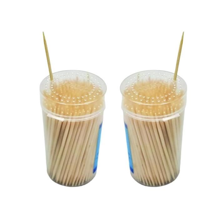 1800 Cure-Dents En Bois Com-four® - 12 Boîtes De 150 Pics Naturels 6,5 Cm
