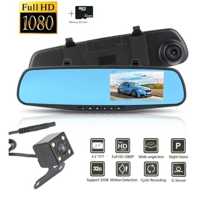 APP Dashcam Auto Avant et Arrière,Double Caméra de Voiture avec WiFi,2
