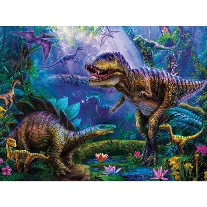 Sugamm DIY Diamond Painting Dinosaure Complet Kits, 5D Broderie Peinture Diamant Painting Kit Complet De Croix Strass Broderie Diamant Art Craft Pour