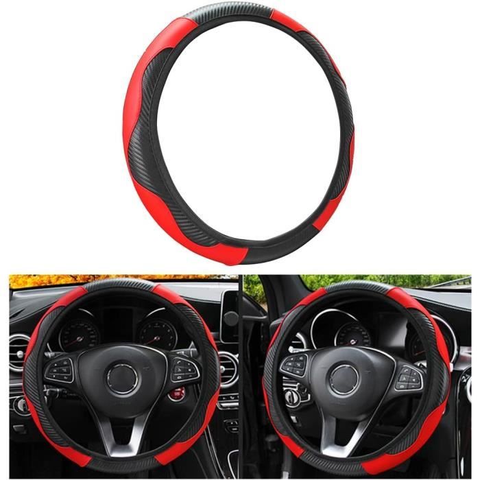 Housse De Volant En Cuir PU Texturé Élastique Antidérapant 38Cm Pour