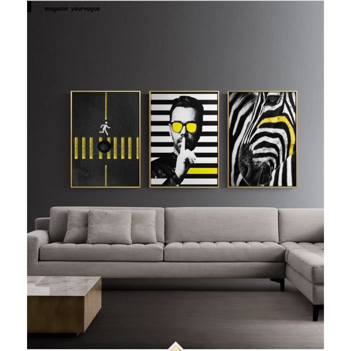 Moderne HD Toile Peinture Zèbre Traversant Affiches Et Impressions Art Mur  Photos Pour Salon Noir Et Blanc Modèles non encadrés - Achat / Vente objet  décoration murale - Cdiscount