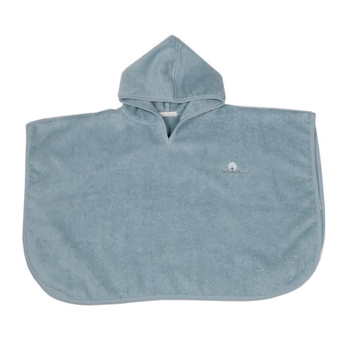 Poncho De Bain Bebe Eponge Bio 12 24 Mois Bleu Epais Cdiscount Pret A Porter