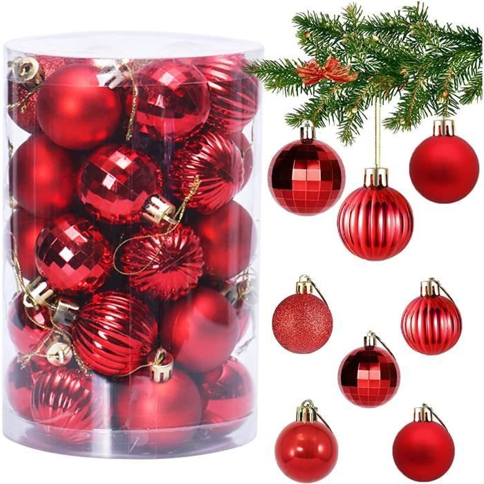 30 Boules De Noël Or Rose - Décorations Pour Arbre Et Intérieur | PET Réutilisable | Fête Mariage Anniversaire