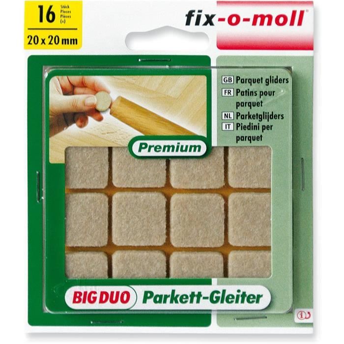 Fix-O-Moll Patins Pour Parquet Big Duo | 2.2 Cm | 16 Pièces
