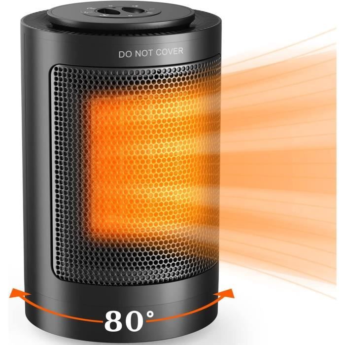 Radiateur Soufflant Céramique ECG KT 10 – 1500W – 2 Puissances, Oscillation 90°, Noir