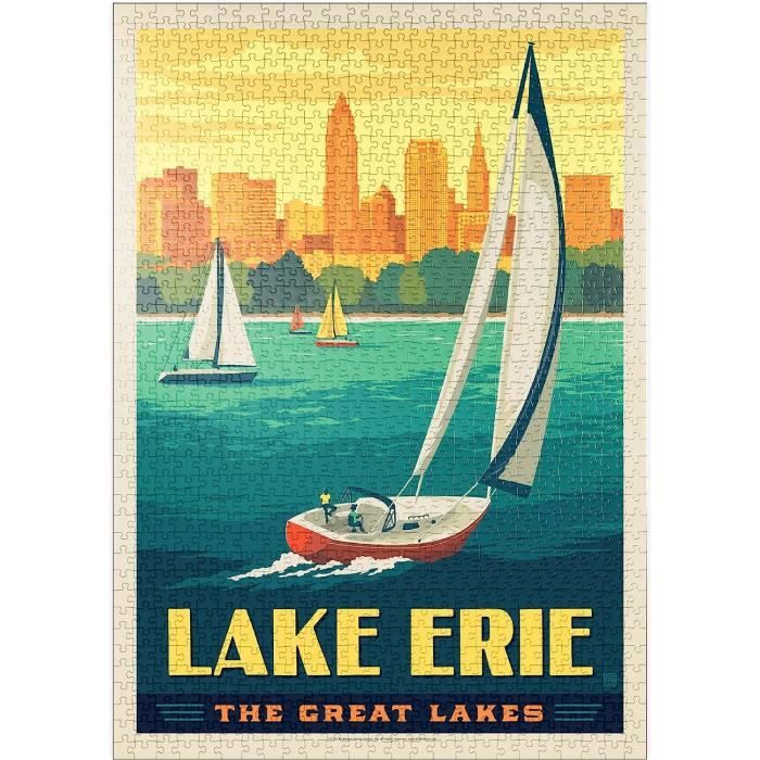 Cincinnati Oh Riverfront Vintage Poster Premium Pièces Puzzle Collection spéciale MyPuzzle